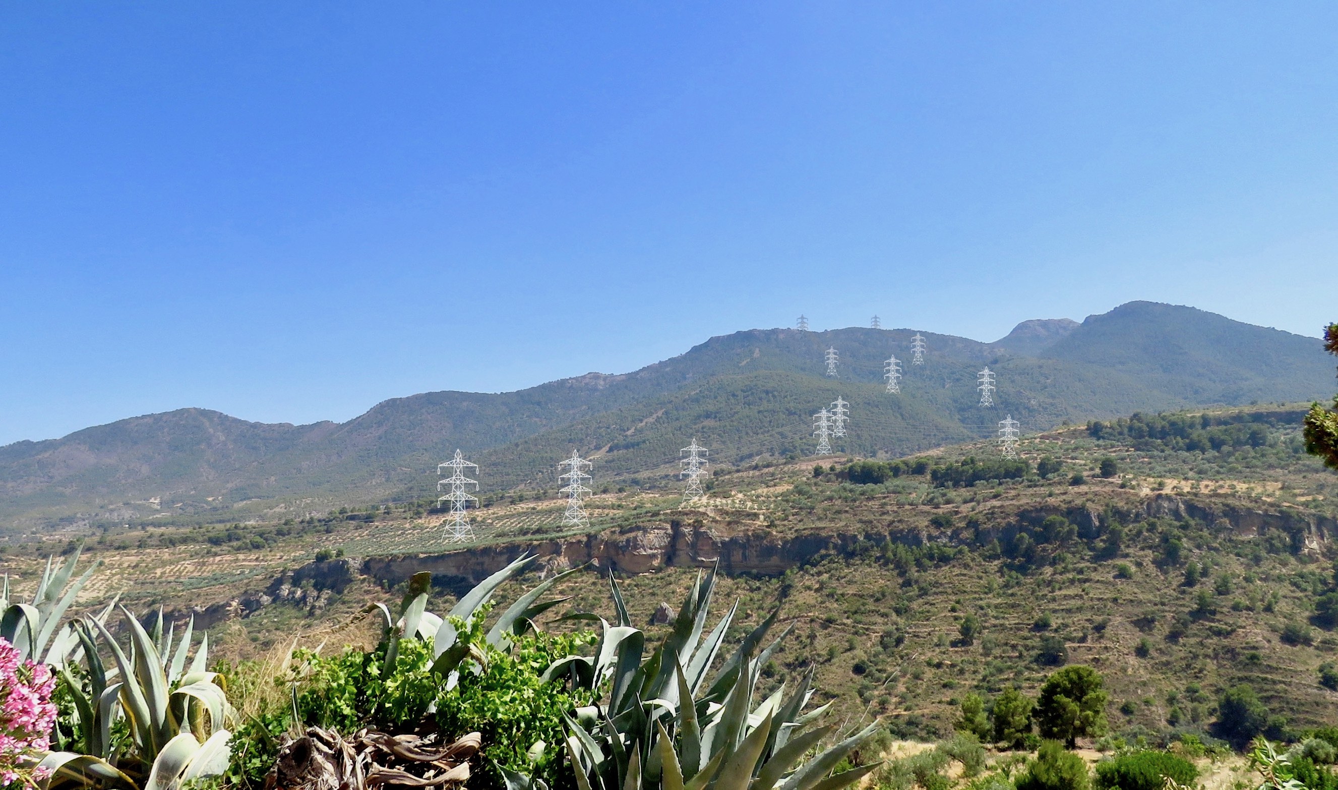 Las lineas cruzan el Valle de Lecrín