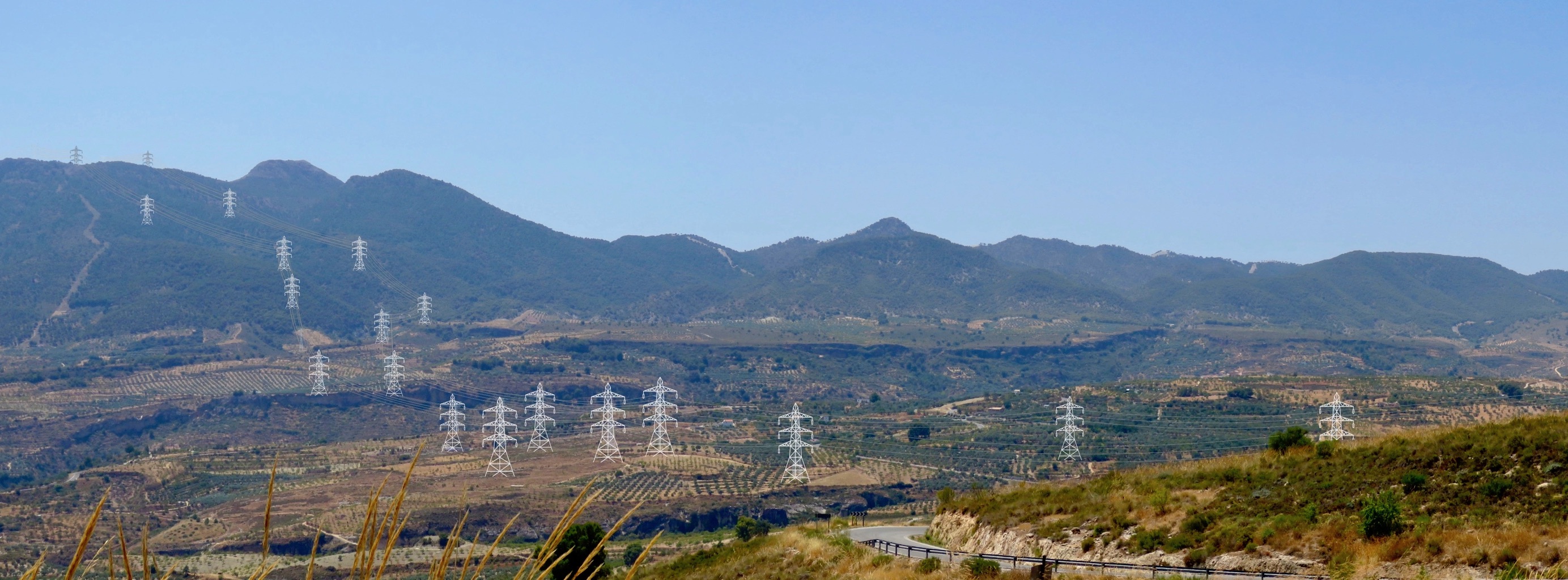 Las lineas cruzan el Valle de Lecrín