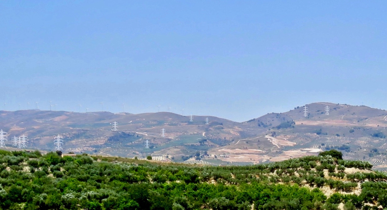 Las lineas cruzan el Valle de Lecrín